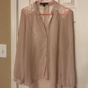 SALE Sheer soft pink blouse size M.